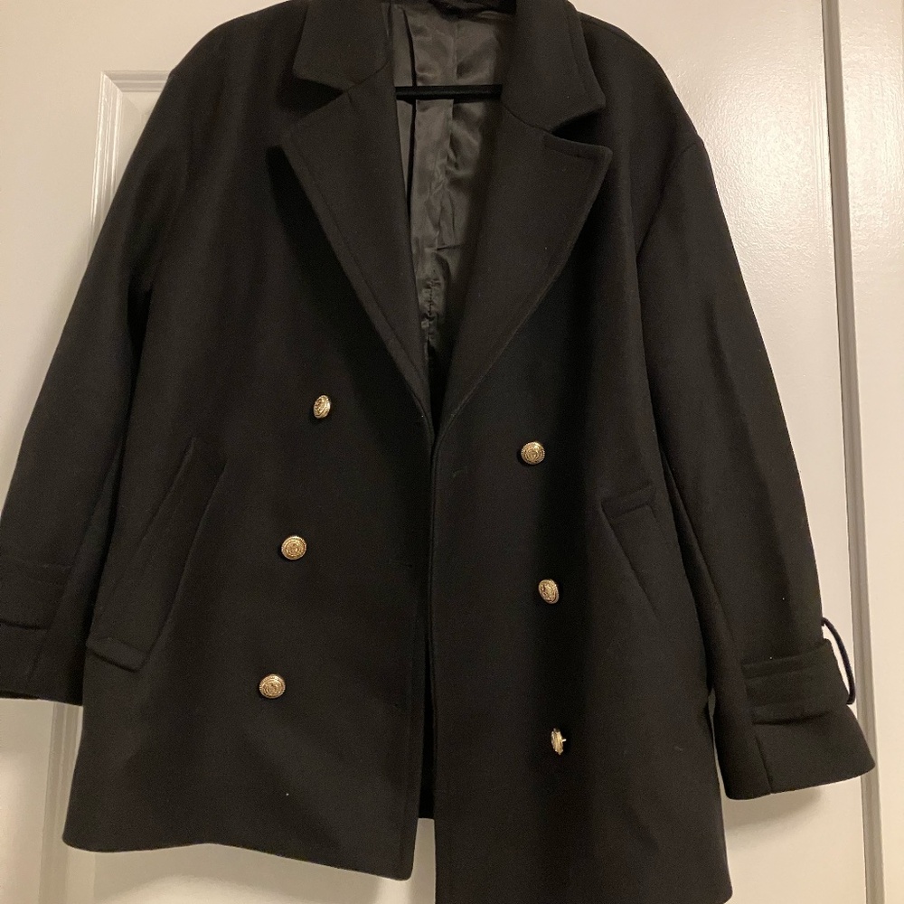 BNWOT & Other Stories Double-Breasted Coat Women's S Black